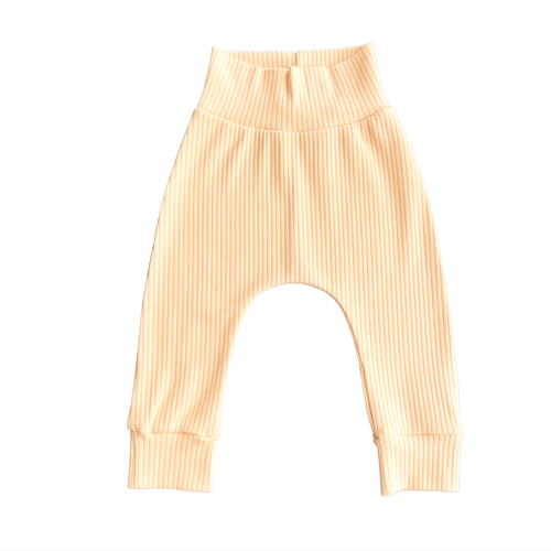 Cream Ribbed Leggings