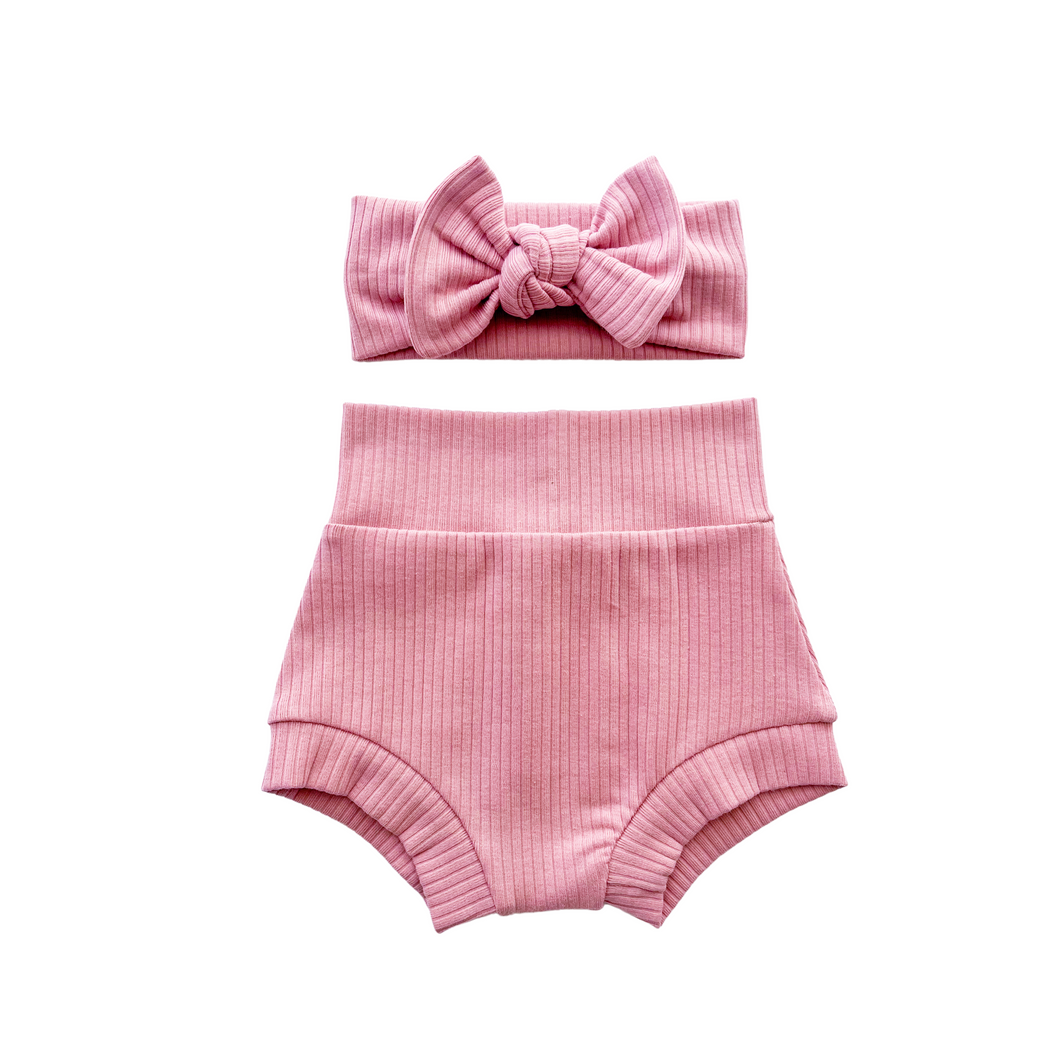 Dusty Pink Ribbed Bummies