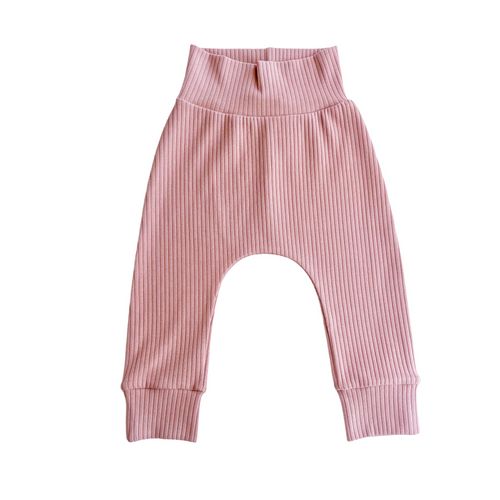 Light Rose Beige Ribbed Leggings