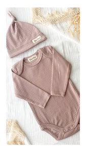 Long Sleeved Romper - Light Rose Beige