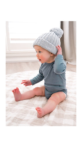 Long Sleeved Romper - Dusty Blue