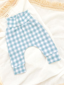 Blue Gingham Leggings