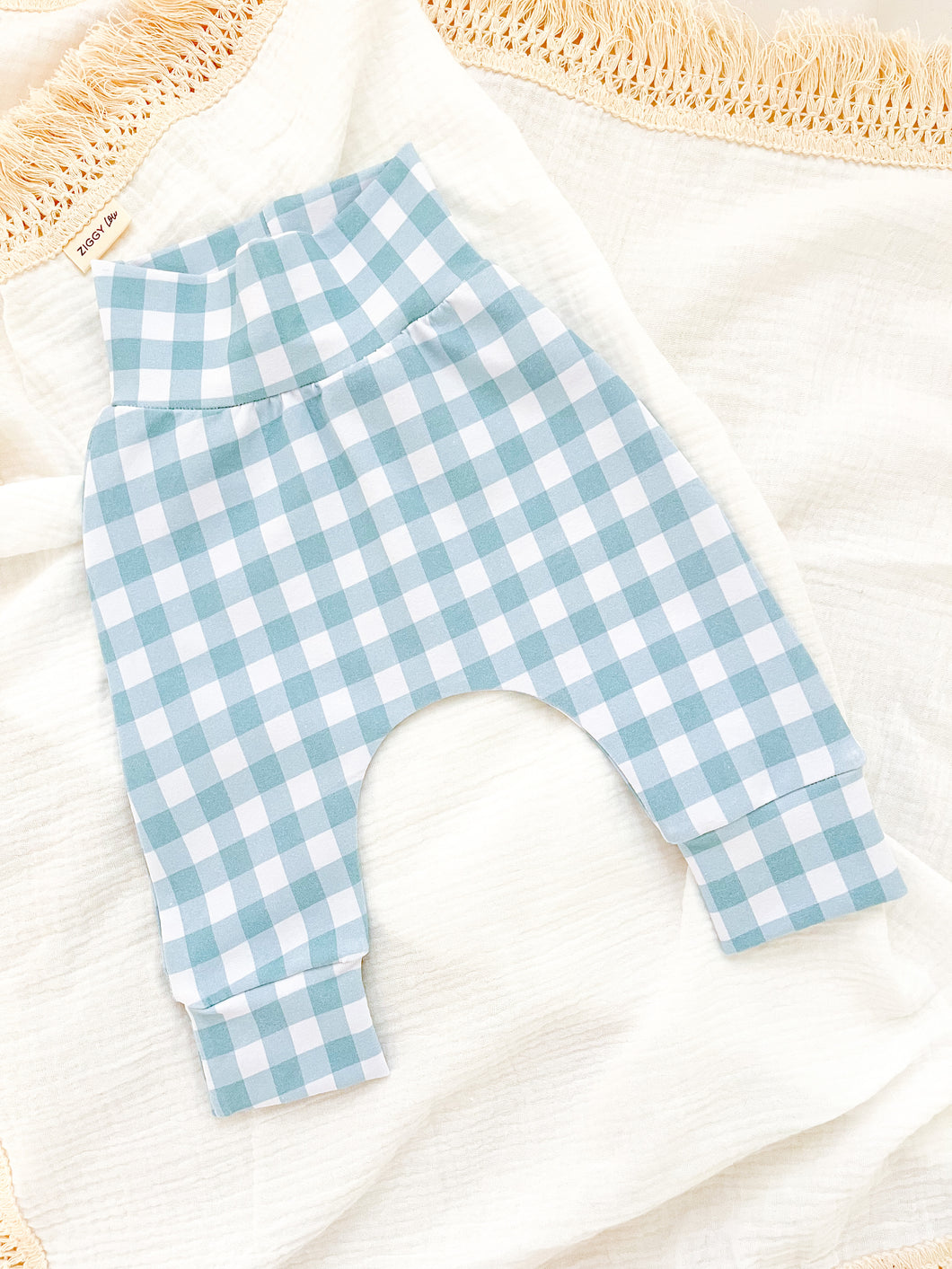 Blue Gingham Leggings