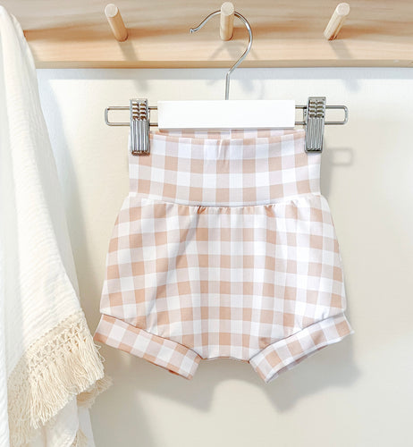 Beige Gingham Bummies