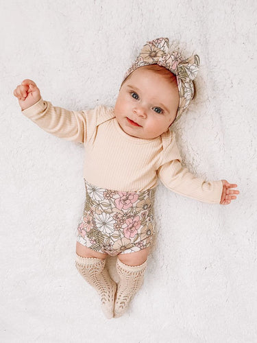 Long Sleeved Romper - Cream