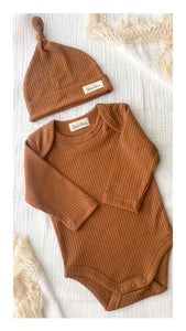 Long Sleeved Romper- Toffee